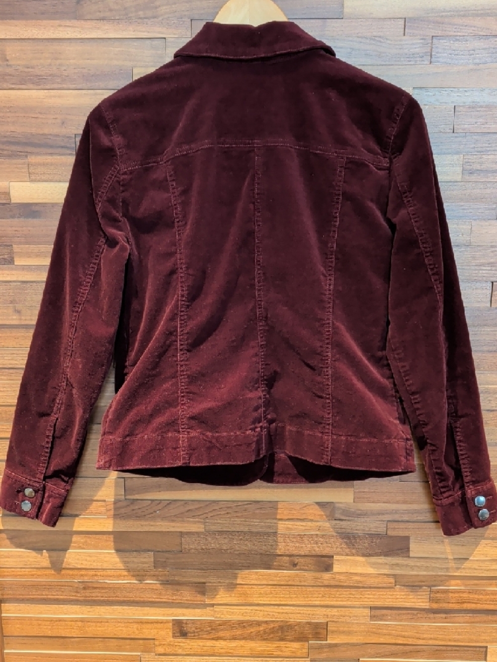 Charter Club Women's Velvet Trucker Jacket - Wine - Picture 4 of 6